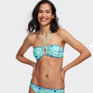 Roller Rabbit x Target Medallion/Multi Stripe Reversible Bikini Top NWT